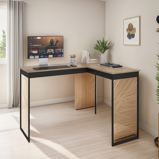 Mesa L De Canto Nórdico Para Escritório Moderno Mod: Pier Mesa L De Canto Nórdico Para Escritório Moderno Mod: Pier