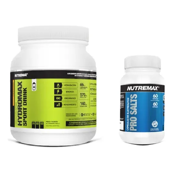 Combo Hydromax 1,5kg + Pro Salts X60 Serv Nutremax Sin Tacc Naranja