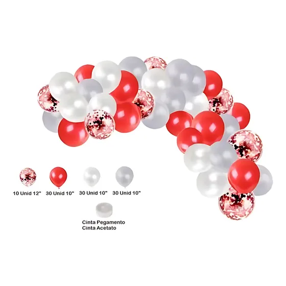 Arco De 100 Globos Perlados Con Confetti + Cintas Decoracion