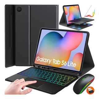 Funda Teclado Táctil Mouse Lapiz P/galaxy Tab S6 Lite 10.4'' Funda Teclado Táctil Mouse Lapiz P/galaxy Tab S6 Lite 10.4''