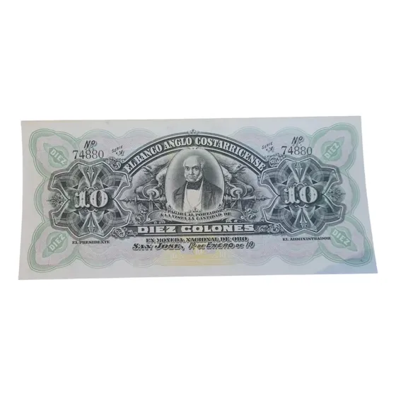 Costa Rica 10 Colones 1903-17 Banco Anglo