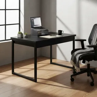 Escrivaninha Industrial 110cm  Mesa Estudo Aparador Pés Aço Preto