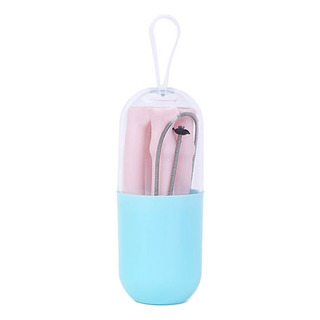 Pajita De Silicona Reutilizable Plegable Con Funda Y Limpiez Pajita De Silicona Reutilizable Plegable Con Funda Y Limpiez