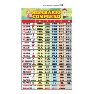 Banner Pedagógico Silabário Complexo 50x80cm Banner Pedagógico Silabário Complexo 50x80cm