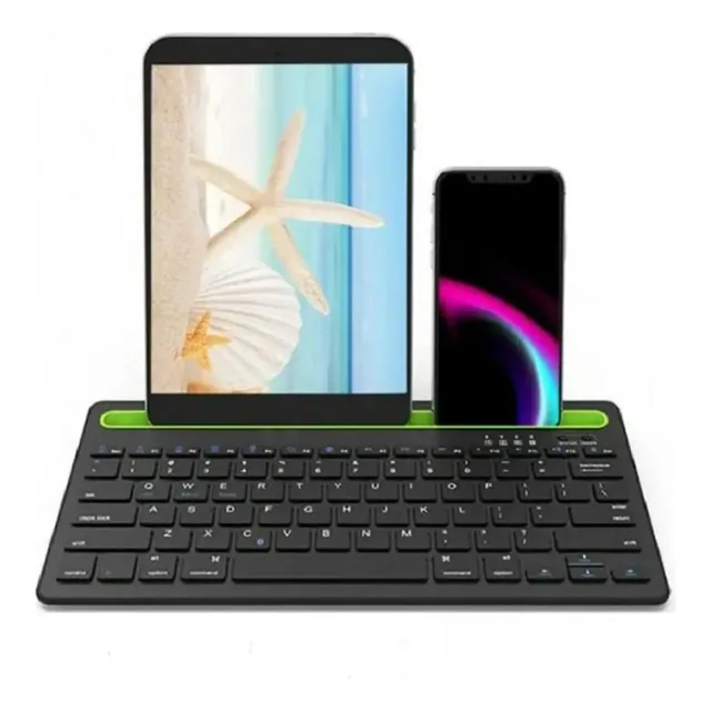 Teclado Recargable Inalambrico Bluetooth iPad Tablet Teclado Negro Idioma Español Latinoamérica