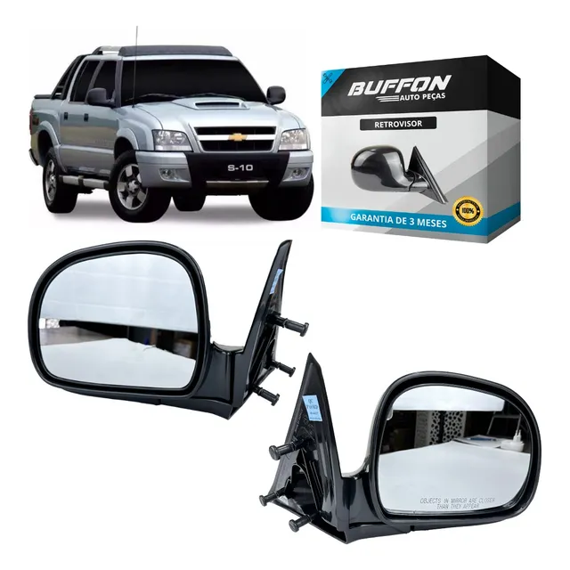 Par Retrovisor S10/blazer 1995 Até 2011 Fixo