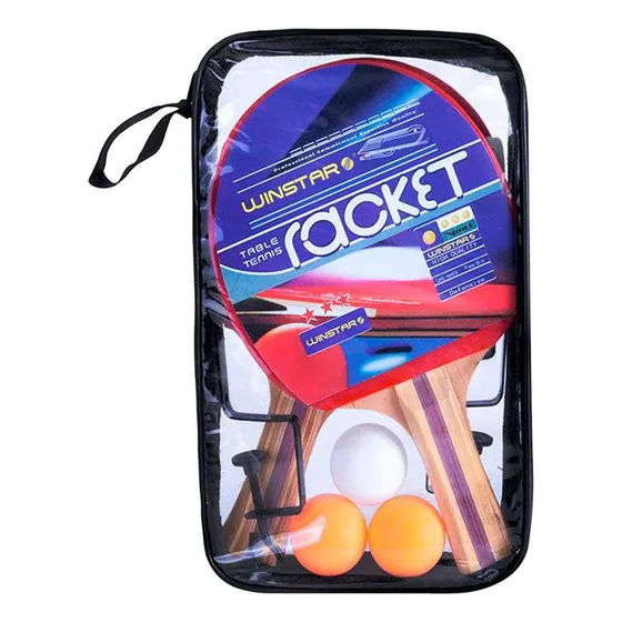 Set De 2 Paletas Pelotas Ping Pong Estuche Importado