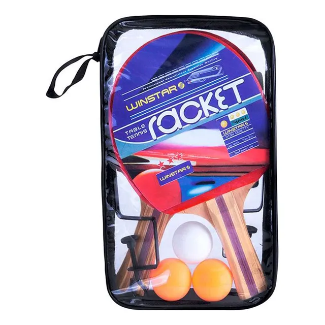 Set De 2 Paletas Pelotas Ping Pong Estuche Importado