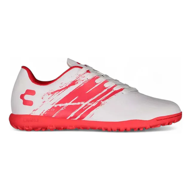 Tenis Fútbol Rápido Hombre Charly 1086948 Turf Blanco / Rojo