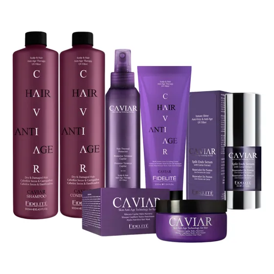 Combo Nutritivo Cabellos Dañados Fidelite Linea Caviar 