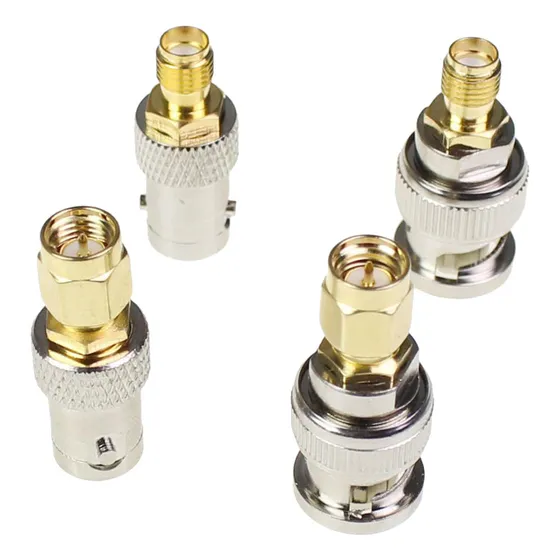 Conector De Adaptador Rf Fêmea De 4 Peças, Bnc Para Sma
