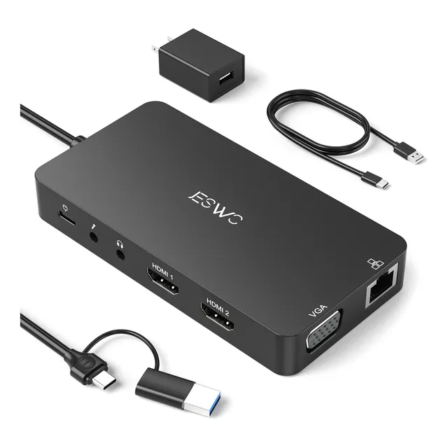 Hub 11 En 1 Jeswo Usb 3.0 Docking Station Doble Hdmi Y Vga