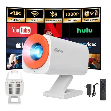 Proyector Isinbox Proyector Profesional V16 Hy300 Smart Tv 22000lm Blanco Bluetooth Proyector Mini Proyector Portatil Proyector 4k