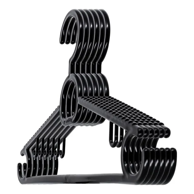 60 Cabides Pretos Antideslizante Reforçado Atacado