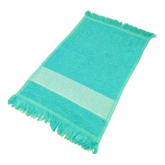 Kit 30 Toalhas Social Franja Boca Mão Felpa Para Sublimação Cor Azul Bebê