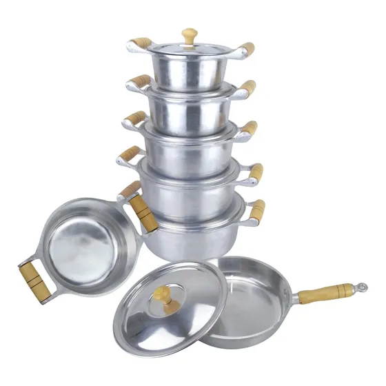 Conjunto Panelas Alumínio Batido Fundido + Frigideira Grossa