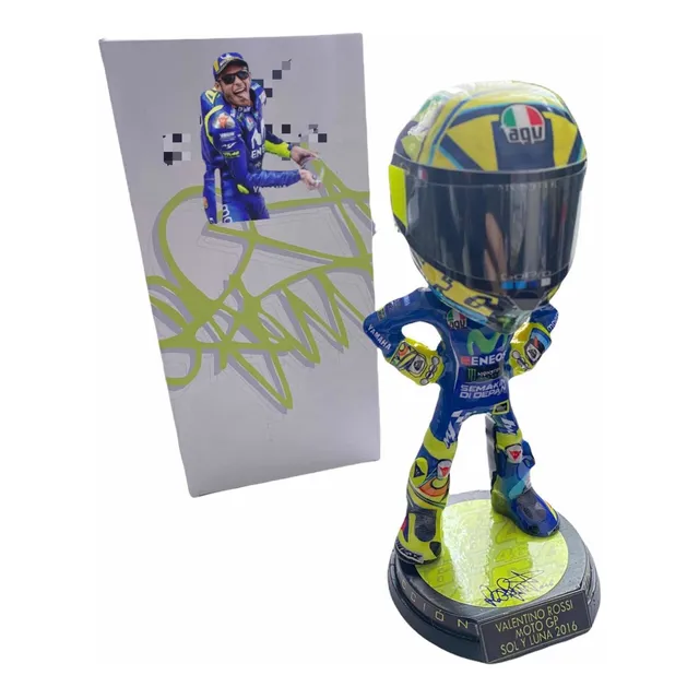 Mini Figura Vr46 Con Casco Moto Gp Colección Valentino Rossi
