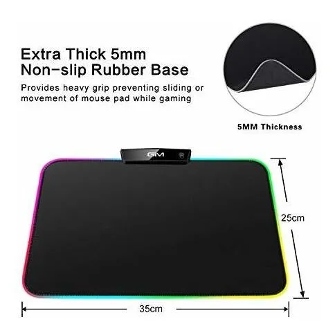 Accesorio Pc Alfombrilla Raton Juego Rgb Grande Led