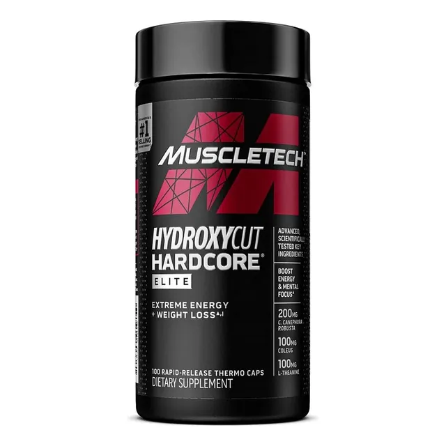 Hydroxycut Hardcore Elite Muscletech 110 Caps 55 Serv Sabor Sin Sabor