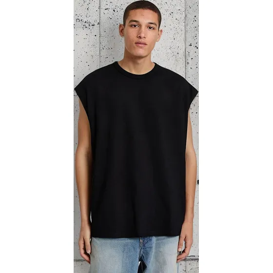 Musculosa Oversize Negra Sudadera Lisa Unisex