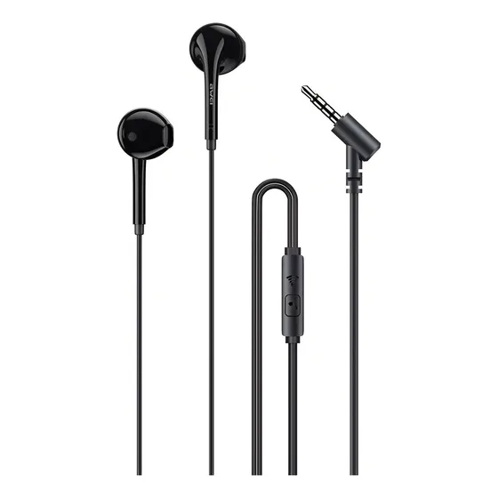 Fone De Ouvido Estereo Com Microfone Com Fio Awei Pc-7 Cor Preto