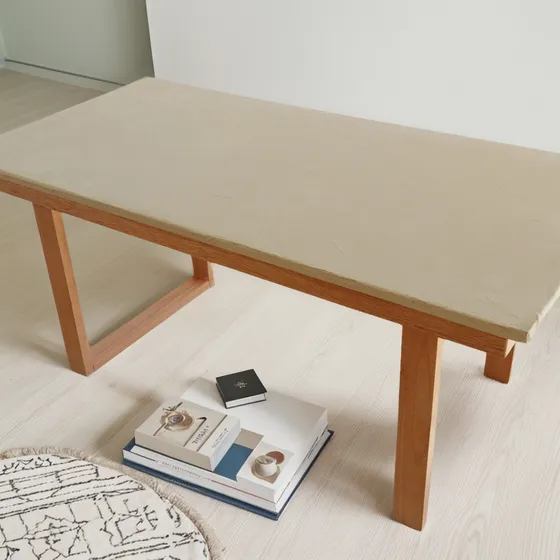 Mesa Ratona Cemento Alisado Crema