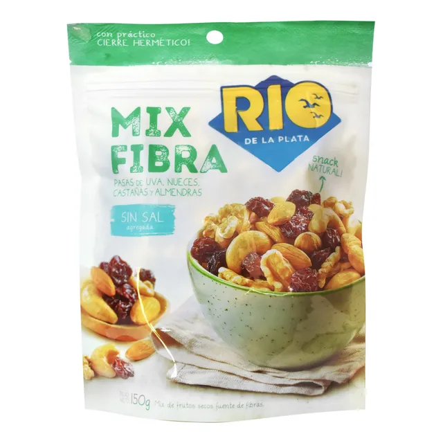 Mix Fibra Frutos Secos S/sal Río De La Plata 150 Grs.