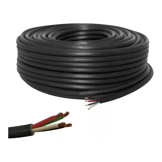 200 Mts Cable Uso Rudo St 4x14 Negro 100% Cobre 600v Argos