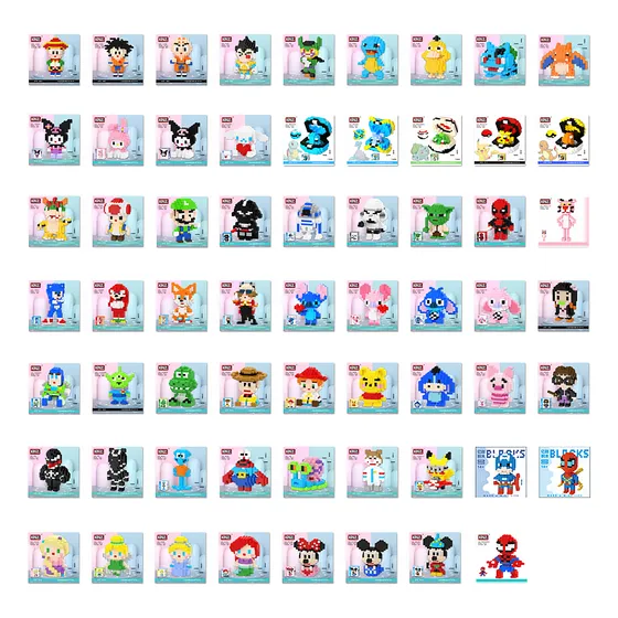 100 Figuras Magic Blocks Premium Varios Personajes Surtidos