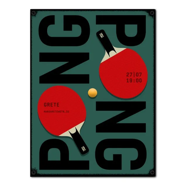 #832 - Cuadro Vintage / Ping Pong Paletas Poster No Chapa