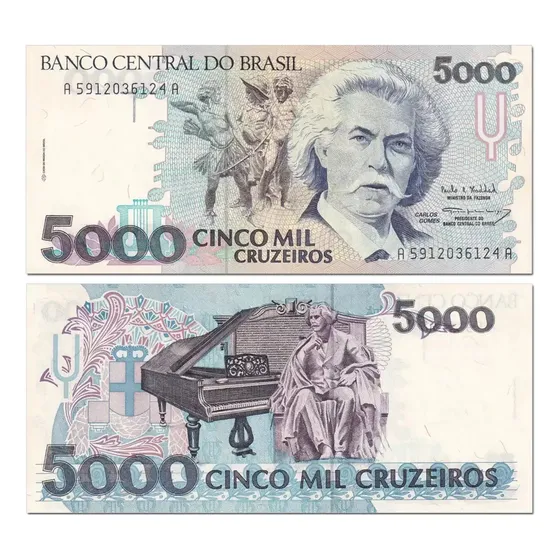 Antiga Cédula Colecionavel 5000 Cruzeiros