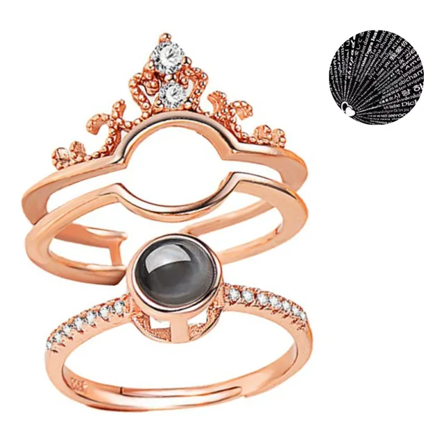 Anillo 100 Idiomas Pareja Mujer Promesa Ajustable Amor Novia