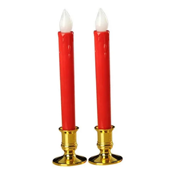 Velas Led Rojas + Candelabro X Mayor Y Menor Halloween
