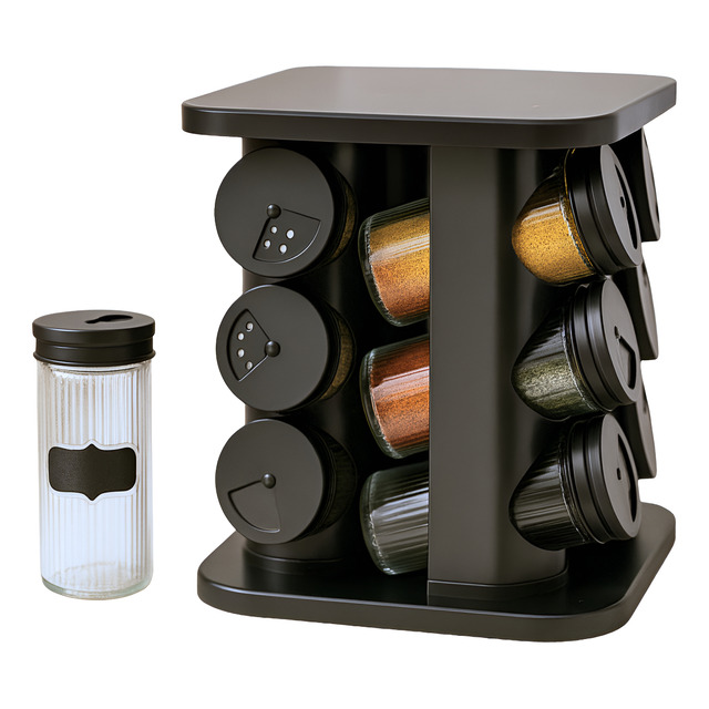 Porta Condimentos Temperos Giratório 12 Potes De Vidro Porta Condimentos Temperos Giratório 12 Potes De Vidro