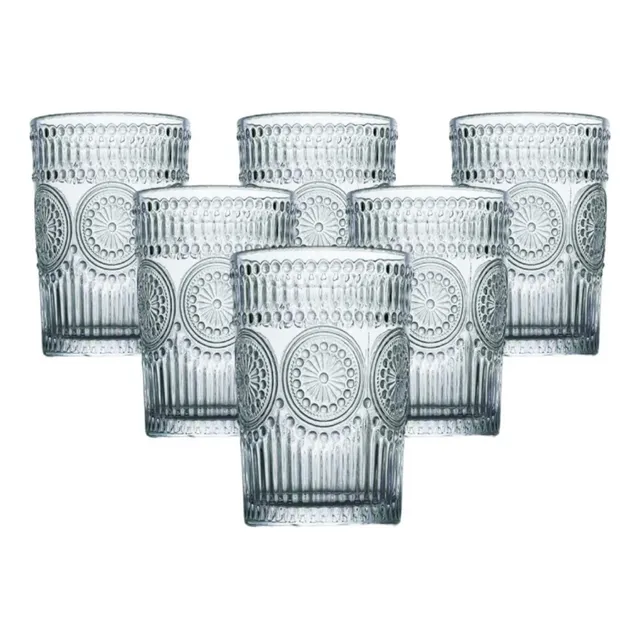 Jogo De Copos 6 Peças 350ml Vidro Alto Água Suco Grosso