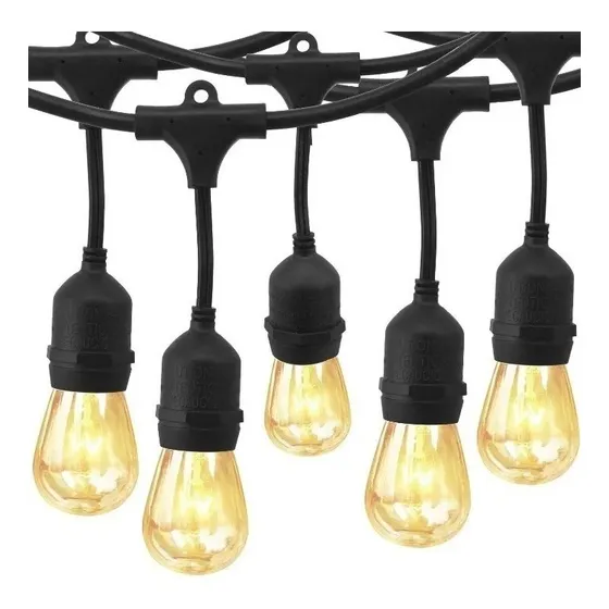 Extensiones De Luz Vintage De 10 Mts Con 15 Socates E-27