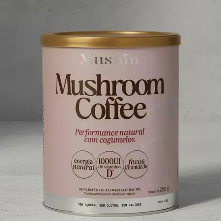 Café Termogênico Cacau E Especiarias sem acucar desincha 220g fonte de vitamina D baixa caloria rico em fibras Mushin Coffee
