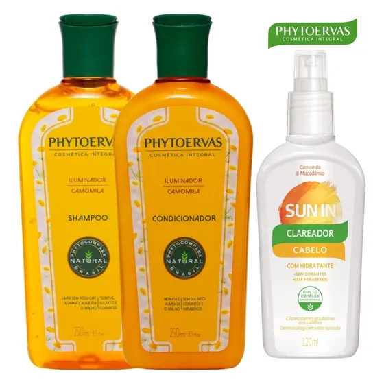 Kit Phytoervas Shampoo Condicionador Camomila E Sun In 120ml