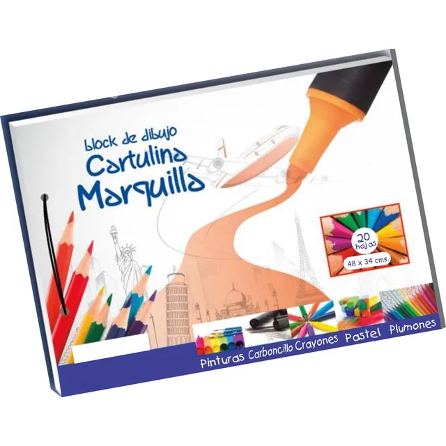 Block De Dibujo Cart. Marquilla 48x34 Cm. Agujeta 20 Hojas