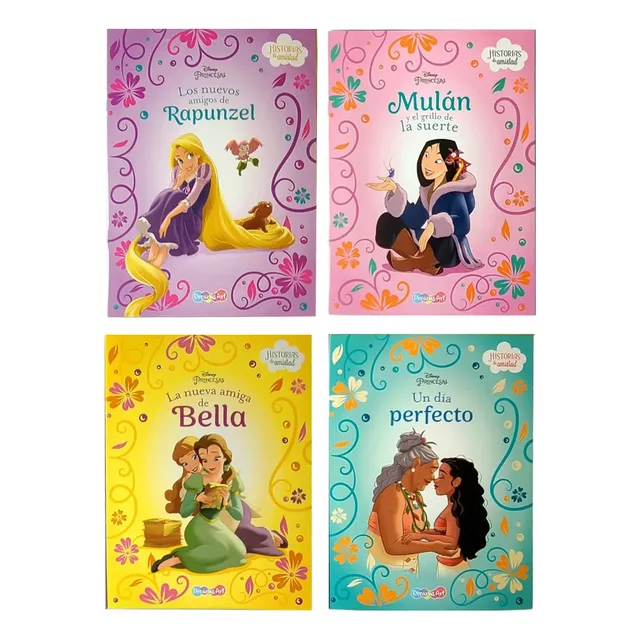 Set De 4 Libros- Historias De Amistad Princesas Disney