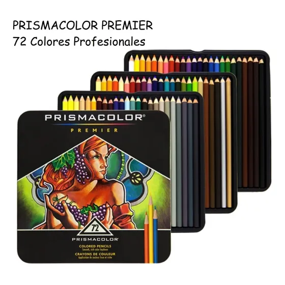 72 Prismacolor Premier Colores Creyones Caja Metal