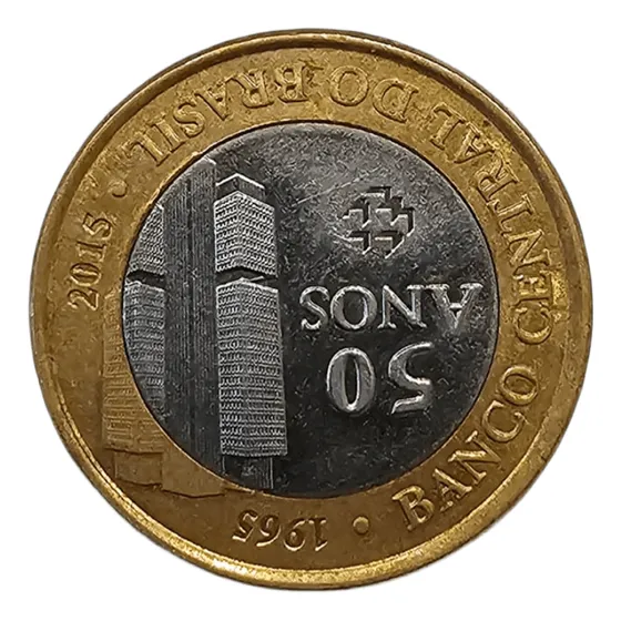 Moeda (invertida) Comemoração Aos 50 Anos Da Fundação Do Bc