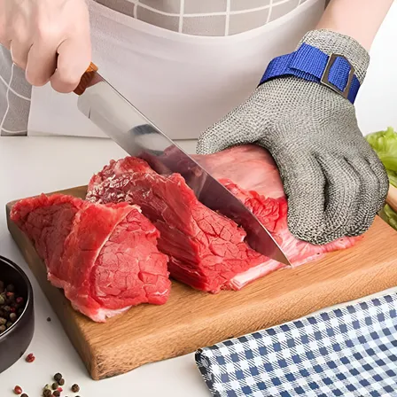 Luva De Segurança Malha Aço Inoxidável Açougueiro Anti Corte
