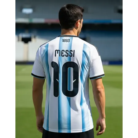 Camisa Azul E Branca Personalizada 2026 Messi 10 Copa Azul Celeste Messi 10 M