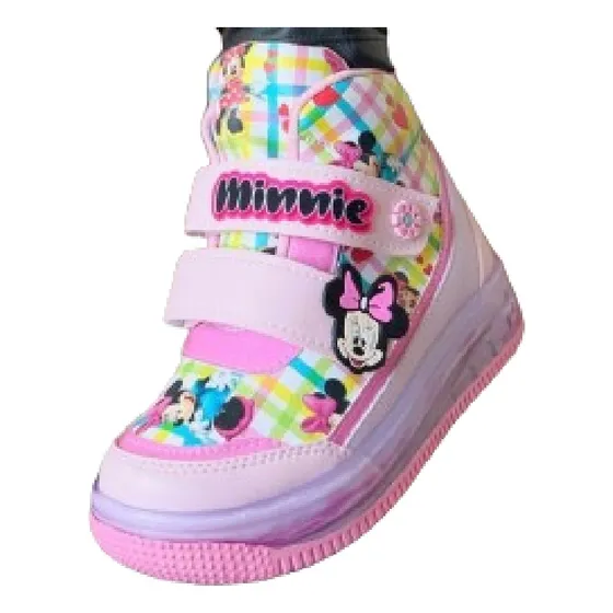 Botas Zapatos Para Niña Minie Con Luces
