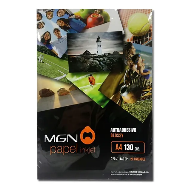 Papel Autoadhesivo Fotografico Brillante 130gr X 20 Hojas