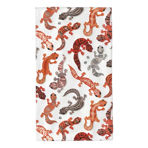 Leopardo Gecko Toalla Mano Roja Paño Absorbente 27.5 X 15.7