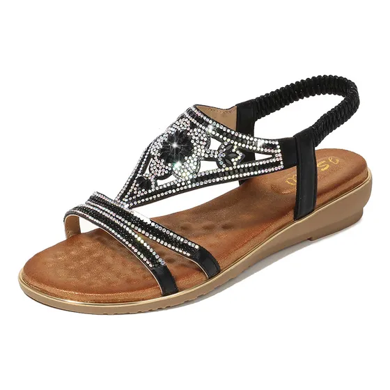 Sandalias Planas Qué Hermosos Zapatos De Tacón De Cuña Con D