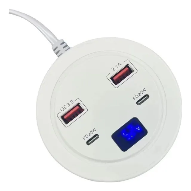 Cargador 35w Pantalla Usb Tipo C Type Pd Multiple 4 Puertos