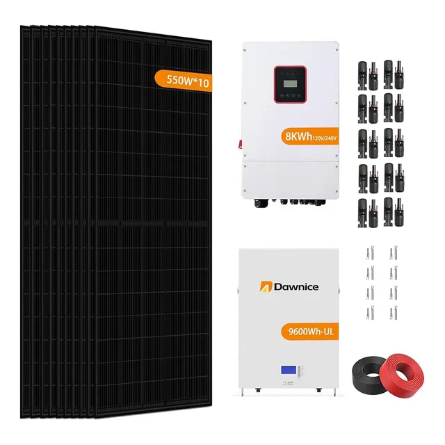 Kit Completo Sistema Solar Hibrido Bateria Ah Montaje Pared